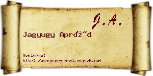 Jagyugy Apród névjegykártya